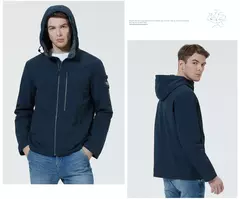 Image of ICEbear-Chaqueta corta para hombre, abrigo elegante con capucha, ropa de marca de alta calidad, MWC21601I, otoño, 2023