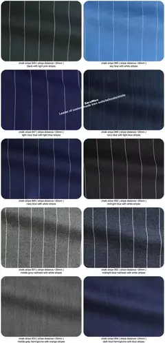 Traje de rayas de tiza para hombre, traje de rayas azul marino claro hecho a medida con bolsillo para billete, traje de una sola botonadura a medida, solapa de pico - comprar en línea