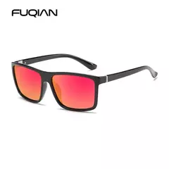 Gafas de sol polarizadas cuadradas negras clásicas para hombre, gafas de sol azules con espejo a la moda, gafas de sol Unisex Vintage antideslumbrantes para conducir UV400