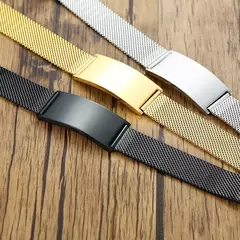 Vnox-Pulseras ajustables de 10/16mm para hombre y mujer, pulsera de malla de acero inoxidable, joyería informal Unisex