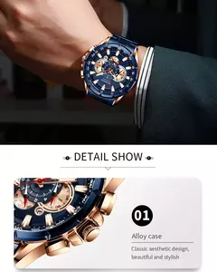 CURREN, nuevo reloj deportivo informal con cronógrafo para hombre, reloj de pulsera con banda de acero inoxidable, reloj de cuarzo con esfera grande y punteros luminosos - Eleganzie