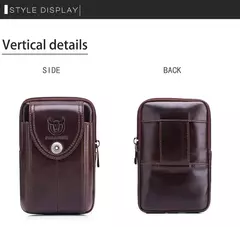 BULLCAPTAIN-Bolso de cintura con cinturón de cuero para hombre, riñonera militar Molle, dinero pequeño, paquete de cintura para teléfono, bolsa para riñonera - Eleganzie