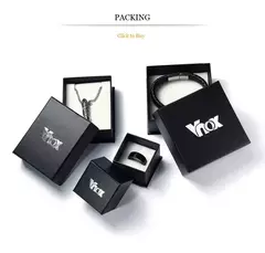 Vnox-Pulseras de cadena de doble curva oxidada para hombre, acero inoxidable, Punk, antiguo, Cubic Foxtail, Vintage - tienda en línea