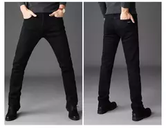 Image of Pantalones vaqueros elásticos para hombre, vaqueros de estilo clásico, ajustados, informales, de marca, 2023