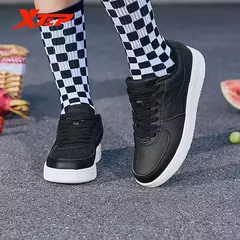 Xtep-zapatos de Skateboarding para mujer, zapatillas antideslizantes para caminar, blancas y negras, duraderas, cómodas, para primavera, 881218319851