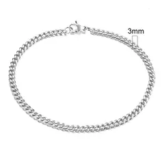 Vnox Wolesale Pulsera de cadena gruesa Miami Curb de 3-11 mm para hombres, pulsera de cadena de eslabones cubanos de acero inoxidable Punk clásico pesado - tienda en línea