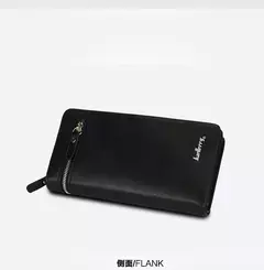 Baellerry-billetera larga de cuero PU con doble cremallera para hombre, bolsillo para teléfono de gran capacidad, cartera clásica multifunción para hombre 2022 en internet