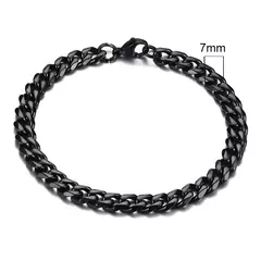 Imagen de Vnox Wolesale Pulsera de cadena gruesa Miami Curb de 3-11 mm para hombres, pulsera de cadena de eslabones cubanos de acero inoxidable Punk clásico pesado