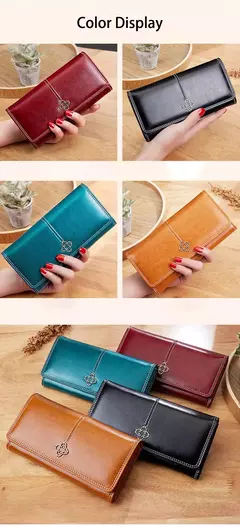 Cartera de piel para mujer Carteras largas de lujo para mujer, monederos a la moda, bolsas para dinero, bolsos 2022, tarjetero para mujer - comprar en línea