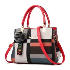 Bolsos de diseñador elegantes, bolsos para mujer, bandoleras de piel sintética, bolso cruzado con bola de pelo, bolso de hombro para niñas, bolso de mano superior - Eleganzie
