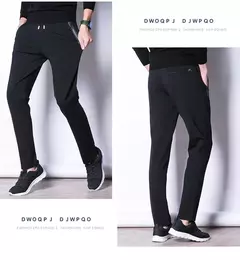 MRMT 2024 nuevos pantalones de primavera y otoño para hombre, pantalones de ocio de algodón de Color puro para hombre, pantalones elásticos con cremallera y bolsillo - buy online
