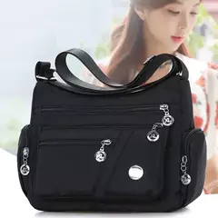 Bandolera de hombro informal para mujer, bolso Oxford impermeable con cremallera, paquete de bolsos cruzados de viaje de gran capacidad para mujer - Eleganzie