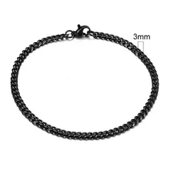 Vnox Wolesale Pulsera de cadena gruesa Miami Curb de 3-11 mm para hombres, pulsera de cadena de eslabones cubanos de acero inoxidable Punk clásico pesado - Eleganzie