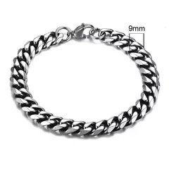 Imagen de Vnox Wolesale Pulsera de cadena gruesa Miami Curb de 3-11 mm para hombres, pulsera de cadena de eslabones cubanos de acero inoxidable Punk clásico pesado