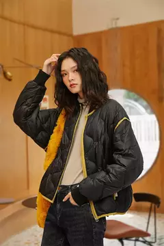 Toyouth-chaquetas de plumón de pato para mujer, abrigo grueso, negro, gris, blanco, cálido, sólido, cuello corto de béisbol, estilo elegante informal - comprar en línea