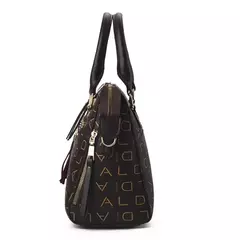 Bolso de mano con letras en inglés para mujer, bolso con asa superior y borlas de cuero PU, bolso de hombro de lujo, bolso de mano de gran capacidad con diseño