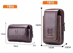 Imagen de BULLCAPTAIN-Bolso de cintura con cinturón de cuero para hombre, riñonera militar Molle, dinero pequeño, paquete de cintura para teléfono, bolsa para riñonera