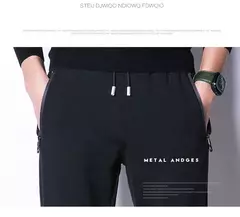 MRMT 2024 nuevos pantalones de primavera y otoño para hombre, pantalones de ocio de algodón de Color puro para hombre, pantalones elásticos con cremallera y bolsillo