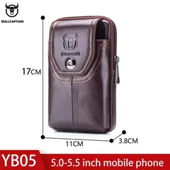 BULLCAPTAIN-Bolso de cintura con cinturón de cuero para hombre, riñonera militar Molle, dinero pequeño, paquete de cintura para teléfono, bolsa para riñonera - Eleganzie