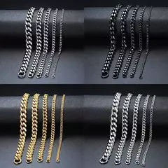 Vnox Basic 3/5/7/9/11mm ancho Curb pulseras de cadena de eslabones cubanos para hombres, joyería de mujer, regalos de pulsera de acero inoxidable antialérgico - comprar en línea
