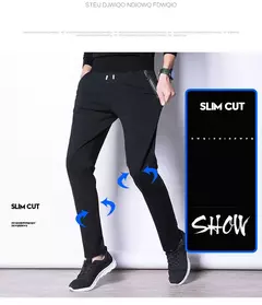 MRMT 2024 nuevos pantalones de primavera y otoño para hombre, pantalones de ocio de algodón de Color puro para hombre, pantalones elásticos con cremallera y bolsillo - buy online