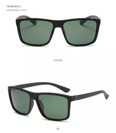 Gafas de sol polarizadas cuadradas negras clásicas para hombre, gafas de sol azules con espejo a la moda, gafas de sol Unisex Vintage antideslumbrantes para conducir UV400 en internet