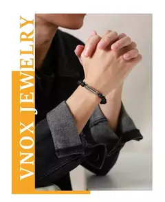 Vnox Pulseras de urna con cuentas de piedra de lava informales para hombres para cenizas, joyería conmemorativa de recuerdo de cremación de tubo hueco, longitud ajustable en internet
