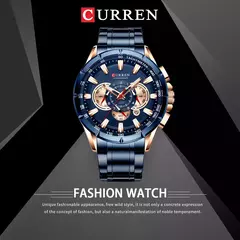 CURREN, nuevo reloj deportivo informal con cronógrafo para hombre, reloj de pulsera con banda de acero inoxidable, reloj de cuarzo con esfera grande y punteros luminosos en internet
