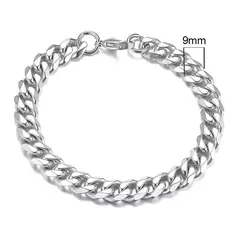 Vnox Wolesale Pulsera de cadena gruesa Miami Curb de 3-11 mm para hombres, pulsera de cadena de eslabones cubanos de acero inoxidable Punk clásico pesado en internet