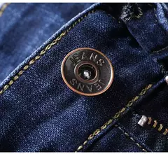 Pantalones vaqueros informales de talla grande 42 44 46 a la moda para hombre, pantalones vaqueros clásicos de negocios rectos elásticos, pantalones de primavera y otoño de marca masculina