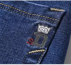 Pantalones vaqueros informales de talla grande 42 44 46 a la moda para hombre, pantalones vaqueros clásicos de negocios rectos elásticos, pantalones de primavera y otoño de marca masculina - buy online
