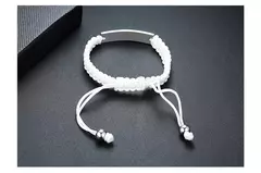Vnox-pulsera de cadena de cuerda trenzada para hombre, brazalete con nombre personalizado, fecha, cita inicial, grabado personalizado, longitud ajustable - Eleganzie