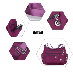 Bandolera de hombro informal para mujer, bolso Oxford impermeable con cremallera, paquete de bolsos cruzados de viaje de gran capacidad para mujer