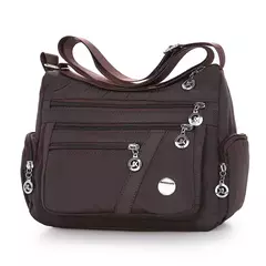 Imagen de Bandolera de hombro informal para mujer, bolso Oxford impermeable con cremallera, paquete de bolsos cruzados de viaje de gran capacidad para mujer