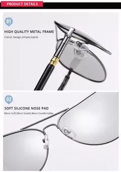 Gafas de sol fotocromáticas de aviación a la moda para hombres y mujeres, gafas de sol polarizadas camaleón para piloto, gafas de sol antideslumbrantes para conducir UV400 en internet