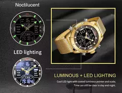 Reloj NAVIFORCE para hombre, marca de lujo, relojes de pulsera deportivos militares de cuarzo para hombre, reloj Digital LED de acero inoxidable, reloj Masculino en internet