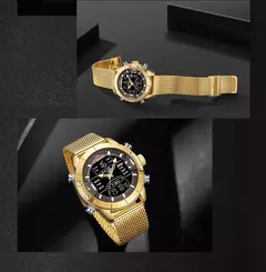 Reloj NAVIFORCE para hombre, marca de lujo, relojes de pulsera deportivos militares de cuarzo para hombre, reloj Digital LED de acero inoxidable, reloj Masculino
