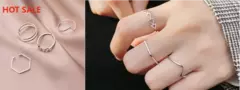 Anillo Ajustable de Plata 925 – Diseño Minimalista en Forma de Estrella on internet