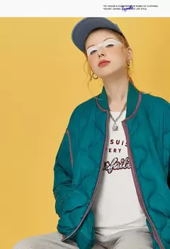 Toyouth-chaquetas de plumón de pato para mujer, abrigo grueso, negro, gris, blanco, cálido, sólido, cuello corto de béisbol, estilo elegante informal - Eleganzie
