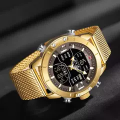 Reloj NAVIFORCE para hombre, marca de lujo, relojes de pulsera deportivos militares de cuarzo para hombre, reloj Digital LED de acero inoxidable, reloj Masculino - comprar en línea