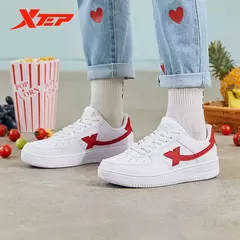 Imagen de Xtep-zapatos de Skateboarding para mujer, zapatillas antideslizantes para caminar, blancas y negras, duraderas, cómodas, para primavera, 881218319851