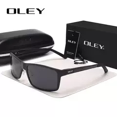 OLEY-gafas de sol polarizadas de aluminio y magnesio para hombre, lentes rectangulares para conducir - Eleganzie