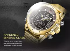 Imagen de Reloj NAVIFORCE para hombre, marca de lujo, relojes de pulsera deportivos militares de cuarzo para hombre, reloj Digital LED de acero inoxidable, reloj Masculino