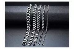 Vnox Wolesale Pulsera de cadena gruesa Miami Curb de 3-11 mm para hombres, pulsera de cadena de eslabones cubanos de acero inoxidable Punk clásico pesado