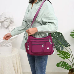 Bandolera de hombro informal para mujer, bolso Oxford impermeable con cremallera, paquete de bolsos cruzados de viaje de gran capacidad para mujer