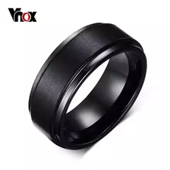 Vnox Joyería De Tungsteno Negro Anillos de Compromiso para Los Hombres 8mm de Ancho Con Textura Hombres Anillos Al Por Mayor