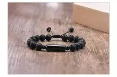 Vnox Pulseras de urna con cuentas de piedra de lava informales para hombres para cenizas, joyería conmemorativa de recuerdo de cremación de tubo hueco, longitud ajustable - tienda en línea