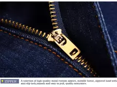 Image of Pantalones vaqueros elásticos ajustados clásicos de otoño para hombre, pantalones de pierna recta de mezclilla de algodón informales de negocios, pantalones negros y azules para hombre