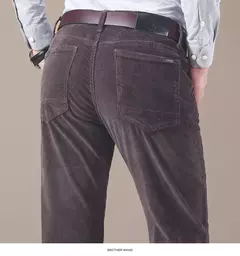 Pantalones informales de pana para hombre, moda de negocios, elásticos, de ajuste Regular, color negro, caqui, café, azul marino, otoño e invierno - Eleganzie