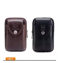 BULLCAPTAIN-Bolso de cintura con cinturón de cuero para hombre, riñonera militar Molle, dinero pequeño, paquete de cintura para teléfono, bolsa para riñonera - Eleganzie